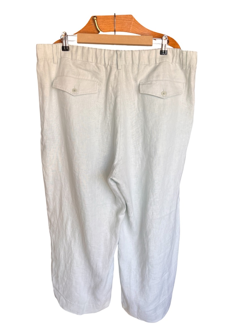 Banana Republic Pale Green Wide-Leg Linen Pants XL - Picture 3 of 8
